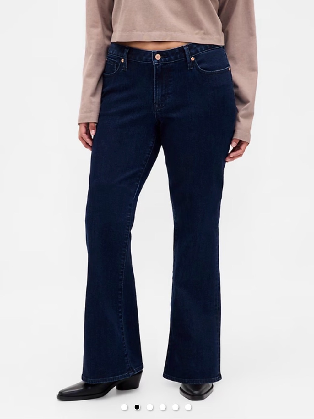 GAP Curvy Low Rise Long & Lean Jeans Dark Rinse Indigo